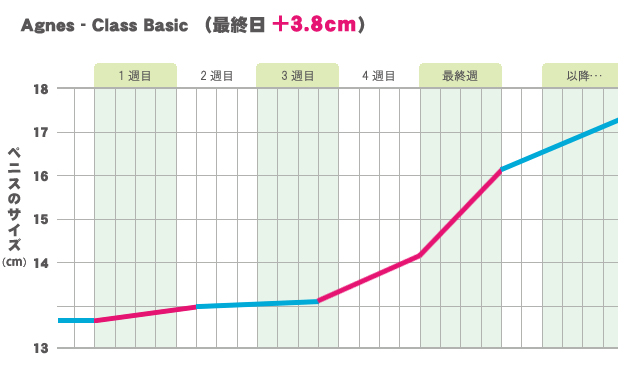 Agnes/アニエス　Class-Basicの増大推移グラフ